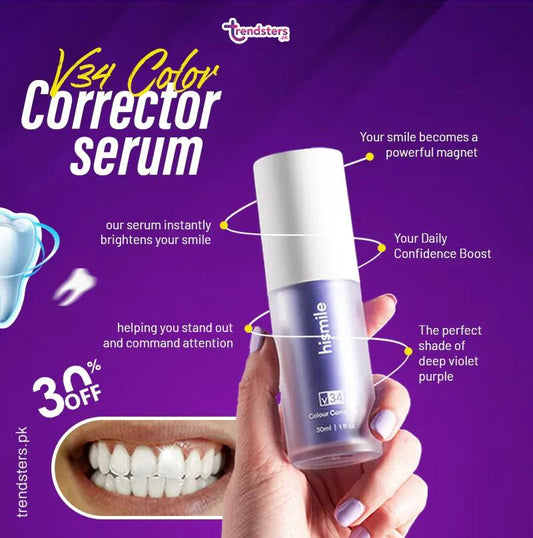 V34 Colour Corrector Serum - Teeth Whitening & Brightening Liquid - 1 Pack
